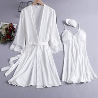 Bride 2PCS Bathrobe Gown Set Kimono Robe Sleepwear Nightgown Loungewear