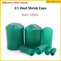 Green 2:1 Heat Shrink Cap กาวยึดติดแน่นฝาขวดลดความร้อน8มม. ~ 130มม. ฉนวนสายเคเบิลแรงดันสูงป้องกันฉนวนป้องกันอุณหภูมิสูง ° C ฝาครอบป้องกันสายไฟ