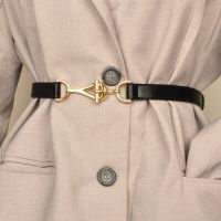 New Leather Thin Belt For Women Metal Hang Buckle Waist Strap Luxury Brand Designer Female Dress Trouser Decoration Waistband Belts