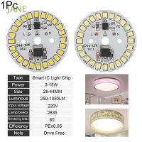 【คุณภาพสูง】JANE 1Pc White/White Round 15W 12W 9W 7W 6W 5W 3W AC220V Smart IC Driver LED Chip