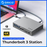 ORICO 4K Triple Display USB C Docking Station, 15 In 1ใช้งานได้กับ MacBook และ Windows(DP 8K, USB C 40G สำหรับข้อมูล,เสียงและการชาร์จ,USB3.1, USB3.0, USB2.0, RJ45, SD/TF)