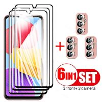 6in1 Tempered Glass for Samsung Galaxy M13 Screen Protectors Camera Lens for Samsung M13 M 13 113m 6.6" SM-M135F Protective Film Picture Hangers Hooks