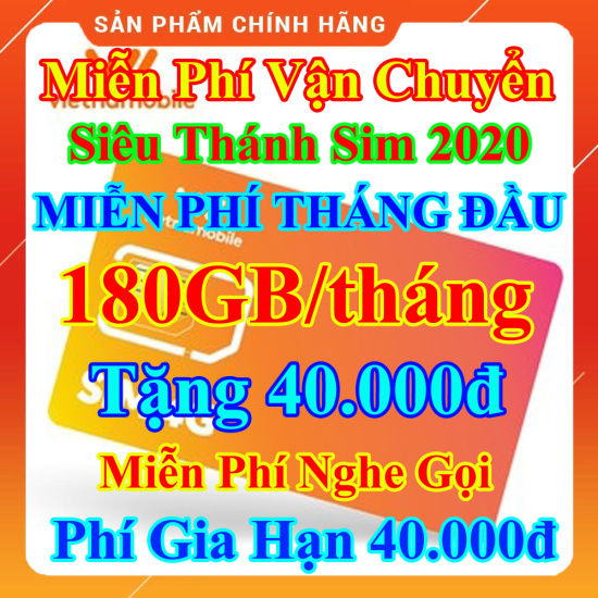 Siêu thánh sim 4g mới vietnamobile - miễn phí 180gb tháng - ảnh sản phẩm 1