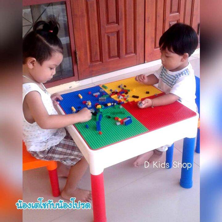 ชุดโต๊ะตัวต่อ-เกรดพรีเมี่ยม-2in1-construction-table-set-โต๊ะตัวต่อบล๊อค-โต๊ะบล๊อคต่อเลโก้-โต๊ะต่อเลโก้