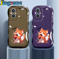 Jingsanc เคสใสสำหรับ OPPO Reno 7Z 5G/Reno 8Z 5G ลายโคล่าดื่มแมวการ์ตูนน่ารักเคสนิ่มใส่โทรศัพท์ซิลิโคน TPU ปกป้องเลนส์กันกระแทกกันกระแทกสีขนมปกหลัง X6-1