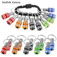 SanDslk Galaxy ที่ใส่ดอกไขควงไขควงก้านหกเหลี่ยมขนาด1/4นิ้ว11ชิ้น,อะแดปเตอร์ต่อสกรูพวงกุญแจแท่งไขควงที่จับดอกไขควงแบบพกพาที่ยึดดอกไขควง