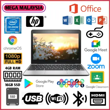 HP laptop Chromebook 11 G5 N3060 1.60GHz 4GB 16GB SSD 11.6 WEBCAM