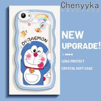 เคส Chenyyyka สำหรับ VIVO Y71เคส Y71i ลายการ์ตูนโดราเอมอนน่ารักใหม่ Colour Macaron โบกขอบกันกระแทกแบบใสอ่อนเคสมือถือโปร่งใสลายกล้องถ่ายรูปที่สร้างสรรค์เคสซิลิกาเจลฝาครอบป้องกัน