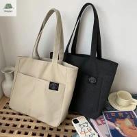 BAGGYS กระเป๋าอาหารกลางวัน Dompet Koin วรรณกรรมสำหรับนักเรียนกระเป๋าใส่ของชำความจุมากกระเป๋า Eco น้ำหนักเบากระเป๋าผ้าใบกระเป๋าทรงสี่เหลี่ยมมีหูหิ้วสะพายไหล่กระเป๋าสะพายไหล่สำหรับผู้หญิงกระเป๋านักเรียน