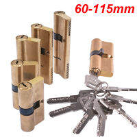 กระบอก AB Key Anti-Theft Lock 65 70 80 90 115Mm กระบอก Biased ล็อค Entrance ทองเหลืองประตูล็อคยาว Core Extended Keys