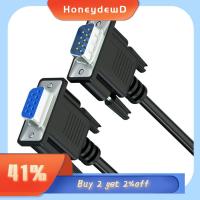 HONEYDEWD สำหรับคอมพิวเตอร์ ตัวผู้-ตัวเมีย สายวิดีโอ ผ่านตรง การสื่อสารข้อมูล DB9 9ขา สายเคเบิลอนุกรม RS232