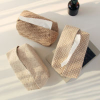 Japanese-Style Jute Tissue Case Napkin Holder for Living Room Table Boxes Container Home Car Papers Dispenser