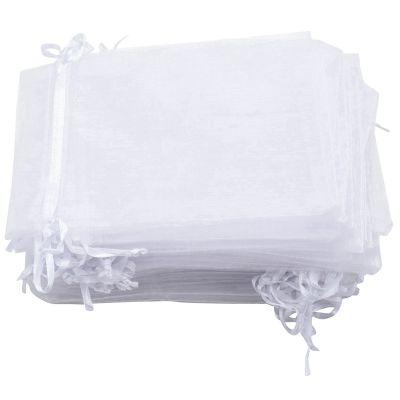 50 Pieces 4 by 6 Inch Organza Gift Bags Drawstring Jewelry Pouches Wedding Party Favor Bags