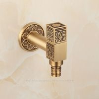 Antique Brass Wall Mount Cold Faucet Garden Outdoor Sink Basin Water Tap Spigot Bibcocks Plumbing Valves