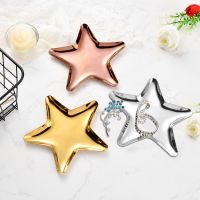 Five Pointed Star Stainless Steel Desktop Jewelry Display Tray Multicolor Fruit Ornaments Cosmetic Food Storage Plate Pans Dish