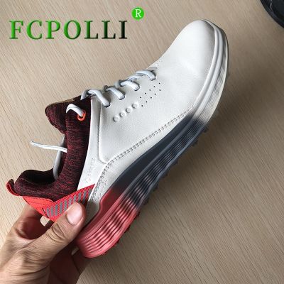 ♂๑℡ Professional Golf Shoes for Ladies Genuine Leather Athletic Shoes Women Anti Slip Walking Shoes for Woman Lace Up Golf Training