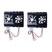 2X Black 3.5 SATA IDE Hard Disk Drive HDD 2 Fan Cooler for PC