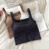 YHDFX Bralette ส่วนบนยกทรงโยคะไร้ตะเข็บสำหรับเด็กผู้หญิงสีทึบลายชุดชั้นในกีฬาสำหรับผู้หญิงเสื้อเอวลอยกว้างสปอร์ตบราสายชุดชั้นในสตรี