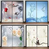 Glass stickers frosted static electricity transparent opaque glue-free anti-peeping living room decoration bathroom toilet window flower stickers