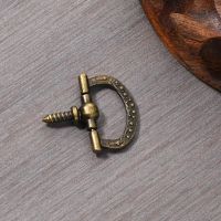 Zinc Alloy Cabinet Pulls Mini Thread Self-tapping Handles Antique Green Bronze Jewelry Box Drawer Ring Decorative Castin