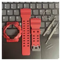 {Miracle Watch Store} ชุดสายสำรองและฝาเครื่องมือฟรีเคลือบ Cacola Redshock รุ่น Ga/GD-100/110/120