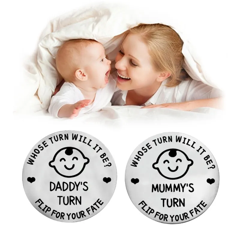 New Parents Mom or Dad Decision Coin Funny Game Baby Shower First Time  Stainless Steel Decision Coin | Lazada PH