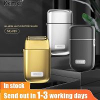 Kemei เครื่องโกนหนวดไฟฟ้าโลหะแบบเต็ม NG-989สำหรับผู้ชายเคราผมมีดโกนหนวดไฟฟ้าเครื่องโกนหนวดแผ่นปิดหัวล้านปลอมจางหายไปชาร์จได้