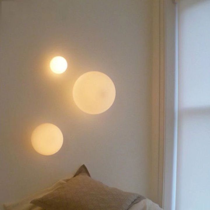 นอร์ดิกฟองบอลโคมไฟติดผนังห้องนอนทางเดินระเบียงห้องเด็กรอบแก้วโคมไฟเพดานตกแต่งบ้าน