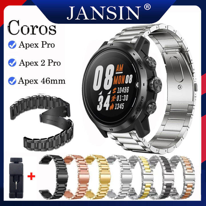 สาย-coros-apex-46mm-สายนาฬิกา-สายรัดสแตนเลสของ-coros-apex-pro-อุปกรณ์เสริมสมาร์ทวอทช์-สายโลหะ-coros-apex-2-pro