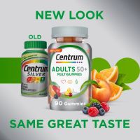 ?พร้อมส่ง?Centrum, adult gummies, 50+ ( 90 gummies ) , เซ็นทรัม ซิลเวอร์ อดัลท์, [90 กัมมี่] วิตามินรวม สำหรับผู้ชายและผู้หญิง อายุ 50+