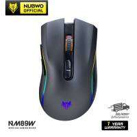 [ของแท้][สินค้าประกันศูนย์ 1 ปี] Nubwo เมาส์เกมมิ่งไร้สาย NM-89W 2.4G wireless / Bluetooth 5.1 มีไฟ RGB มีให้เลือก 3 สี ปรับ DPI ได้ พร้อมสายชาร์ต