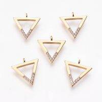 Ready Stock 5pcs Brass Micro Pave Cubic Zirconia Charms Real 18K Gold Plated for DIY Necklace Craft Project Jewelry Making