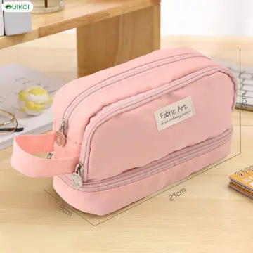 ANGOO Pencil Case 3 Compartment Pouch Pen Bag For School Teen Girl Boy Men  Women