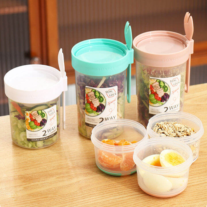 560/760ml Breakfast Oatmeal Cereal Nut Yogurt Salad Cup Seal Container