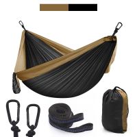 Portable Lightweight Nylon Parachute Double Hammock Multi-functional Hammock Camping Backpacking Travel Beach Yard Garden