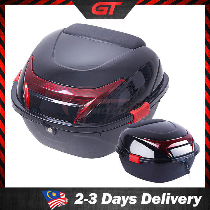 GTmotor Motorcycle Luggage Box Top Box Tail Box with Safety Lock Motorbike Givi Storage Box
