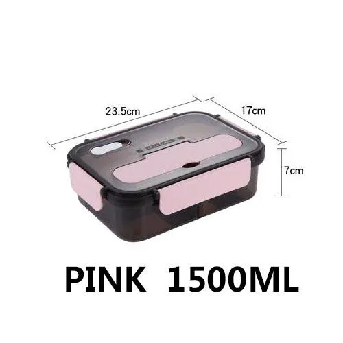 Transparent Lunch Box For Kids Food Storage Container With Lids Leak-Proof  Microwave Food Warmer snacks bento box japanese style
