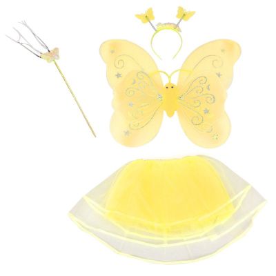 4Pcs Fairy Princess butterfly angel wings costume party dress birthday presents Red