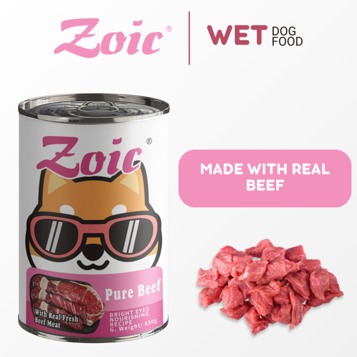 [ ORGANIC WET DOG FOOD ] 430g Zoic Pure Beef Dog Wet Food in Can with