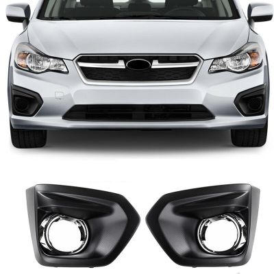 For 2012-2014 Subaru Impreza Front Bumper Fog Light Lamp Replacement Bezel Cover W/ Chrome Left Driver &amp; Right Passenger