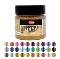 German Viva Metallic Pigment 45Ml Maya-Gold เม็ดสีทึบแสงสำหรับกระจกไม้ Cermet พื้นผิวต่างๆ