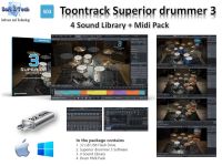Toontrack Superior Drummer 3 + 4 Sound library + Midi Pack