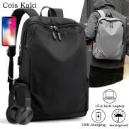 Ba lô máy tính xách tay cois kaki cho Nam, Túi Đeo Vai Chống Nước