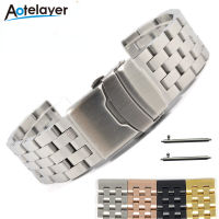 Aotelayer สายสายรัดนาฬิกาข้อมือหรูแท่งสแตนเลสสตีลแบบปลดเร็ว18 20 22 24มม. สำหรับ Seiko Samsung Galaxy 4สายรัดข้อมือ S3เกียร์46มม. สำหรับ Huawei GT2 Pro