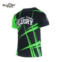 Muay Thai FLUORY fire barrier t-shirts with short sleeves breathable comfort of cultivate ones morality combat fight adult sports T-shirt printing