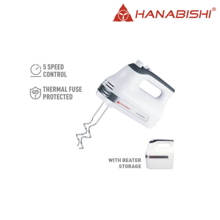 Hanabishi Hand Mixer HHM55SS Best for Baking 5speed Turbo Beater