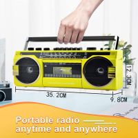 Retro Tape Player Recorders with AM FM SW Radio USB/SD Play Carry Handle Outdoor Portable Wireless Bluetooth Speakers Subwoofer