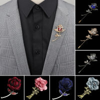 ผู้ชายขั้นสูง R Breastpin Pin Golden เครื่องประดับ Rose ดอกไม้จัดเลี้ยงเข็มกลัด Stick Corsage Collar Pins เสื้ออุปกรณ์เสริม Gift