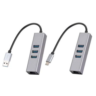 Multiple USB Port Adapter USB 3.0 Type C to RJ45 Adapter Durable USB Hub Ultra Slim Portable Data Hub Applicable for Laptop PC Flash Drive Mobile HDD and More exceptional