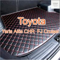 สำหรับ Toyota Yaris Altis CHR FJ Cruiser Trunk Mats Antiskid Car Cargo Mats PU Leather